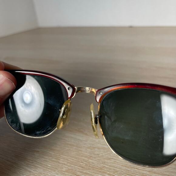 Vintage B&L Ray-Ban W0356 Clubmaster Sunglasses FRAMES ONLY Tortoise Shell - Picture 5 of 10